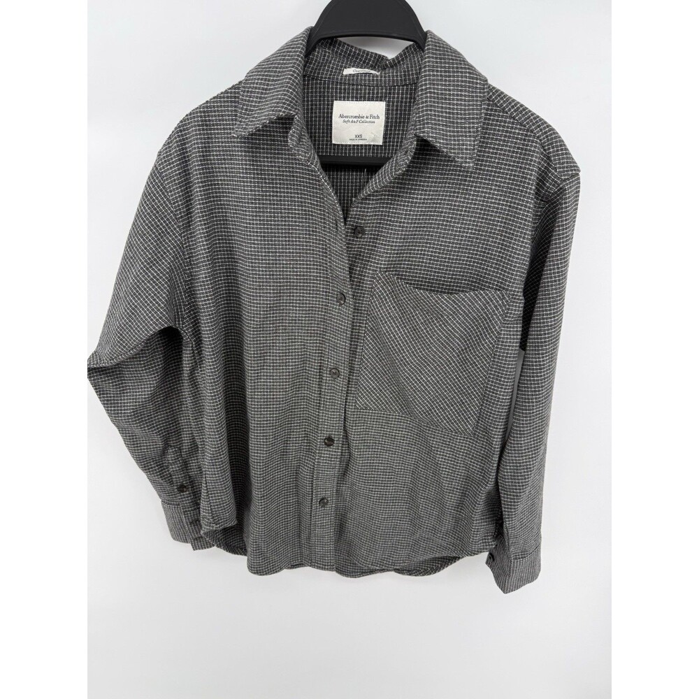 Abercrombie & Fitch Thick AF Women’s Black White Button Down Shirt Size S Retro